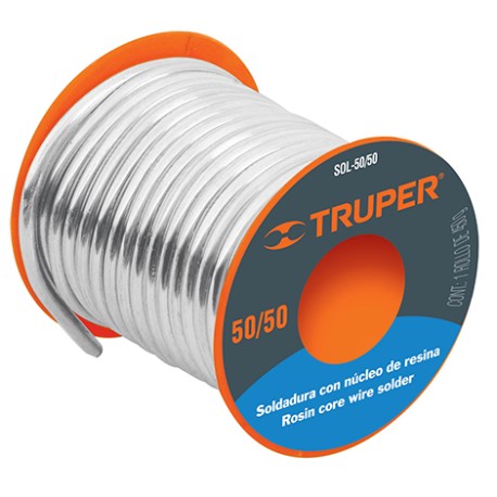 Soldadura estaño 3mm c/fundente para tubería hidráulica — más herramientas